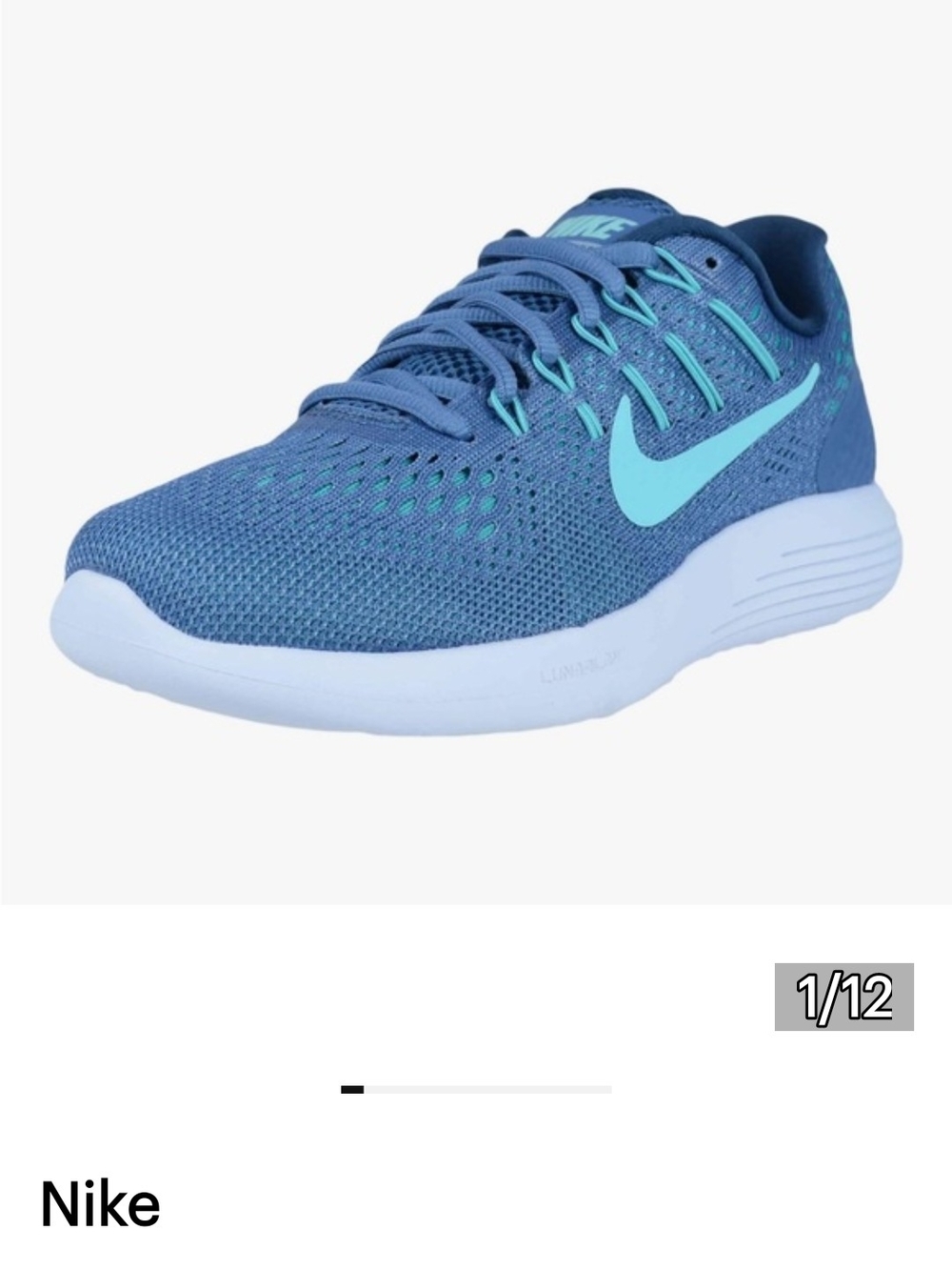Nike Blue Running Shoe with Aqua Swoosh